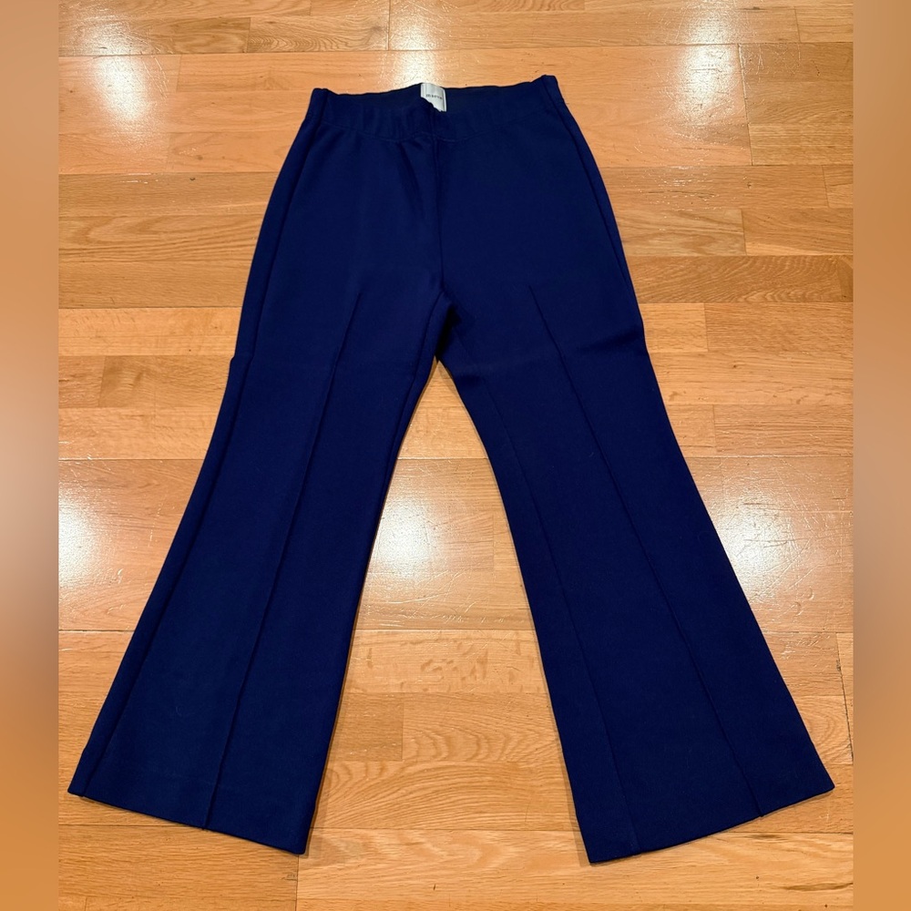 Maeve- Margot kick-flare crop Navy Wide-Leg Trousers